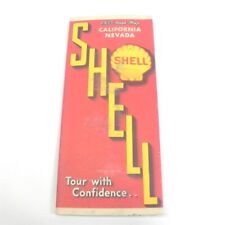 VINTAGE 1935 SHELL OIL COMPANY MAP OF CALIFORNIA NEVADA TOURING GUIDE GAS OIL picture