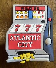 Vintage Atlantic City Rubber Puffy Slot Machine Gambling Refrigerator Magnet picture