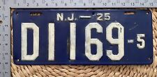 1925 New Jersey License Plate DEALER Garage Decor D1169-5 REPAINT ALPCA picture