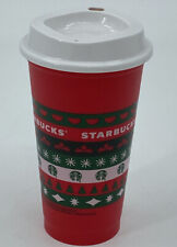 Starbucks 2013 Reusable16 oz Cup   Holiday Plastic with Lid Christmas Red VGC picture