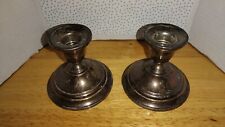 Vintage Pair Of Preisner Sterling Weighted Candlestick Candle Holders  picture