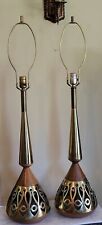 Brass Tony Paul Westwood Ind Walnut Pair of MCM Mid Century Modern Table Lamps picture