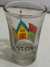 ESTONIA HAND PAINTED, SHOT GLASS, 2.75