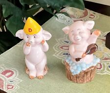 (2) Danbury Mint Ceramic Piggies “Hogwash” & “Pig Ignorant” Miniature 1980s EXCL picture