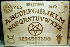 Wooden Ouija Board & Planchette w/ Pentagram, Wiccan Goddess & God | Homemade picture