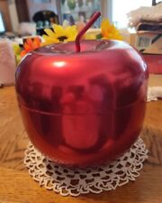 Vintage MCM Insulated Anodized Aluminum Red Apple/Cherry Ice Bucket NICE picture