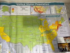 Vintage 2010 United States Census Map Population Scholastic Educational Poster picture