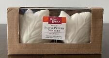 Better Homes & Gardens Maple Leaf Salt & Pepper Shakers Cream NEW IN BOX picture