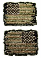 Distressed American USA Flag Forward Reverse Patch [2PC -Hook Fastener -DP6-DP7] picture