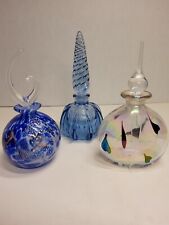 3  Unique VTG Perfume Bottles Different Sizes And Shape And Colors picture