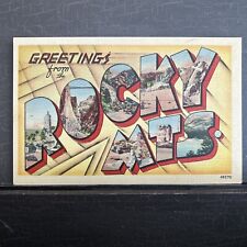 Greetings from the Rocky Mts. Mountains Large Letter 1952 Linen Postcard UNP picture
