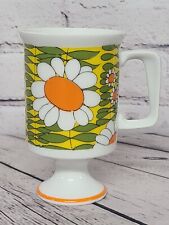 Vintage 1960s/1970s Daisy Hippie Retro Flower-Power Pedestal Coffee Cup Mug picture