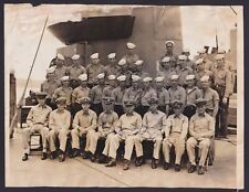 WWII Photo US Navy Company F Sailors and Officers - 29 Names on Reverse picture