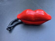 TeleMania Red Hot Lips Push Button Telephone Vtg Retro Novelty 1980s MAC LIPS picture