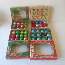 Vintage Christmas Miniature Glass Ball Feather Japan Tree Ornaments Lot in Boxes picture