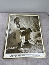 White Mans Moccasins FRAMED Lee Marmon SIGNED in 1988 “old man Jeff” 1954  26x20 picture