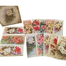 Vintage 1960's Box 13 Embossed Gold Gilt ROSE PARCHMENT GREETING CARDS Sunshine picture