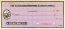 Middlesex National Bank of Lowell - American Bank Note Company Specimen Checks - picture