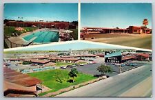 Vintage Postcard NM Carlsbad Motel Stevens Pool Old Cars Chrome ~12026 picture