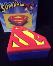 Superman Ceramic Logo Stash Box by Vandor Trinket Dresser Box Retired New In Box picture
