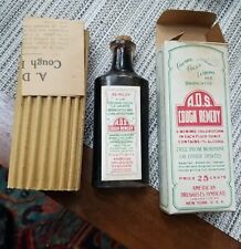 NOS 1910s Antique A D.S  Cough Syrup Medicine Druggist Bottle Cure Box Insert picture