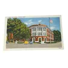 Postcard Coney High School Augusta Maine Classic Cars Vintage A389 picture