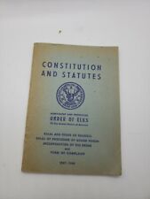 Vintage Constitution And Statutes, Order Of Elks, 1947-1948 BPOE picture