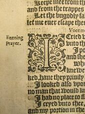 Antique Ephemera Late 1600s Common Prayers Psalms Book Page Leaf Calligraphy I picture