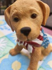 LENOX PUPPY FIGURINE WITH FLAG SCARF 2003. VERY CUTE. picture
