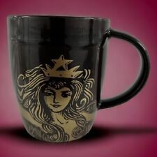 Starbucks Siren Crown Mermaid Anniversary 2012 Gold Brown Coffee Tea Mug 12 oz. picture