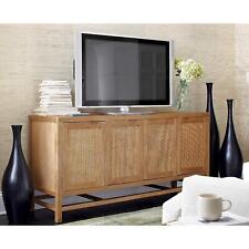 REDUCED Crate & Barrel Blake Teak and Rattan Storage Media Console picture