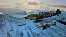 Arctic Hunters by Richard Taylor aviation art signed by Four Luftwaffe Pilots picture