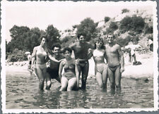 1950s Affectionate Men Trunks Bulge Pretty Women Bikini Beach Gay int Vint Photo picture