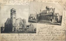 1907 Postcard ~ Congregational & Episcopal Churches ~ Mason City, Iowa. #-4750 picture