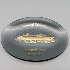 MS CUNARD PRINCESS Cunard Line Ship Inaugural Cruise Oval Glass Plate Dish  8