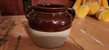 Vintage Stoneware Bean Pot Crock Handles No Lid picture