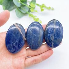 53mm 1PC Natural Sodalite Palm Crystal Stone Mineral message tool Home Decor picture
