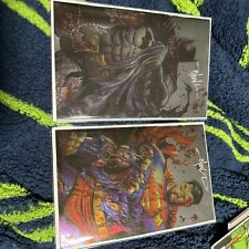 Batman #136 Superman #4 Battle Damage Virgin SET Kirkham Signed COA SDCC picture