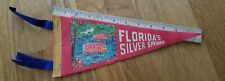 Vintage 1973 Florida's Silver Springs SOUVENIR Banner PENNANT Glass Bottom Boat picture