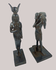 2 RARE ANCIENT EGYPTIAN ANTIQUE ISIS And King Hunter Hunting Cattle Statue EH picture