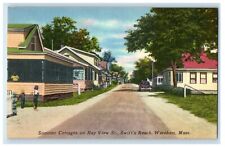 c1940's Wareham MA, Summer Cottages Bay View St. Swift Beach Car Postcard picture