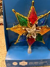 Holiday Time 8 Inch Colorful Gold Light -up LED Christmas Star Tree Topper picture