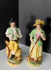 Magnificent 19th Century Boy And Girl Staffordshire Figurines picture
