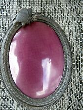 Vintg Fine Pewter~Mini Oval Picture Frame~Display 2x1.5