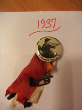 *****SUPER RARE  1937 NATIONAL JAMBOREE   button & ribbon & bugle picture