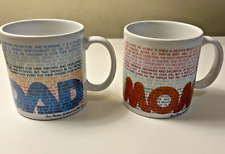 2 NEW IN BOX 1980s VTG  ** MOM ** & **DAD** Toscany Collection Ceramic Art Mugs picture