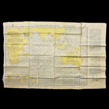 WWII VERY RARE 1944 Indian Ocean Pacific Army Air Force Waterproof Raft Map  picture
