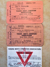 1945-62 YMCA membership card lot, California and Michigan, Youth - Senior member picture