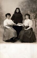 Three Young Women Real Photo Postcard rppc picture