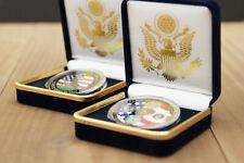 Thank You For Your Service Military Enamel Coin w/Blue Velvet Case picture